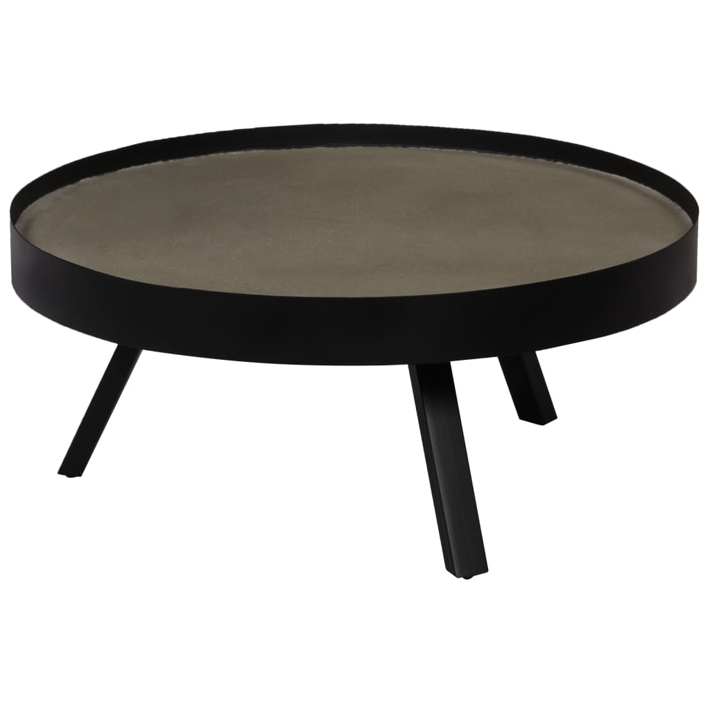 vidaXL Coffee Table Round End Table Living Room Sofa Table with Concrete Top-2