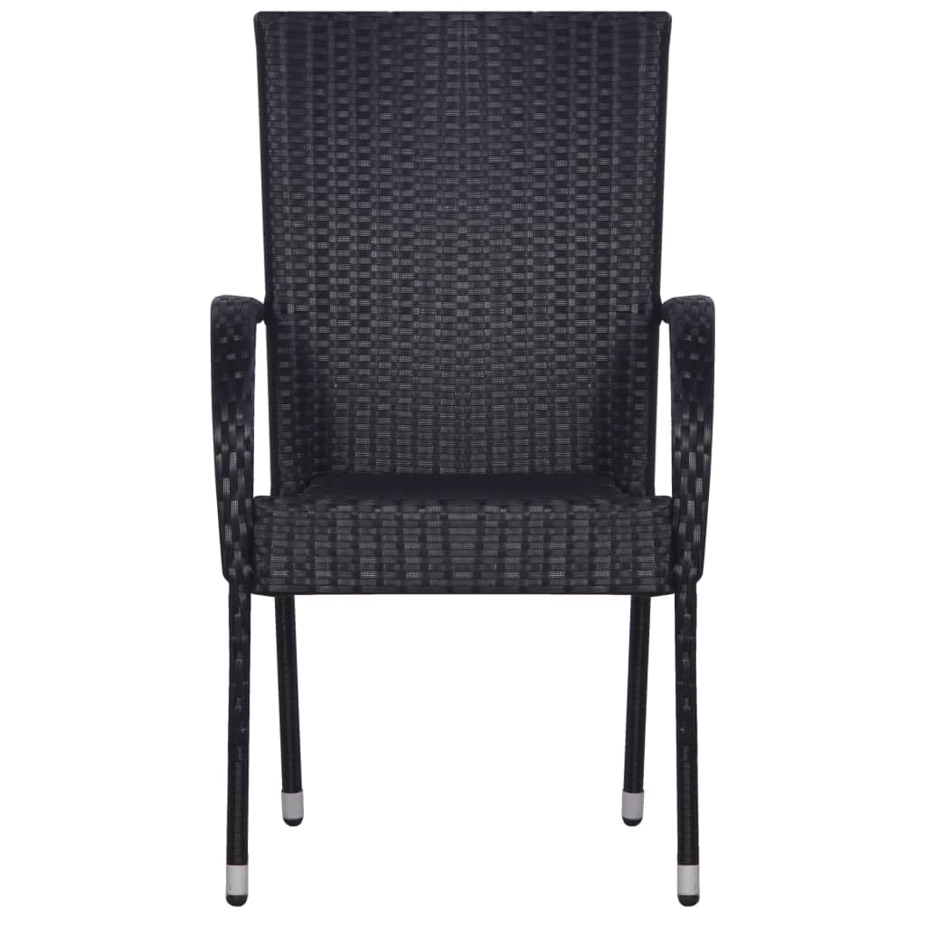 vidaXL Stackable Patio Chairs Outdoor Wicker Patio Dining Chair Poly Rattan-19