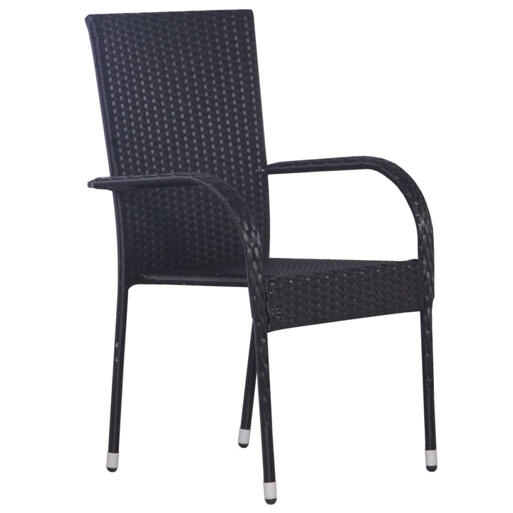 vidaXL Stackable Patio Chairs Outdoor Wicker Patio Dining Chair Poly Rattan-6