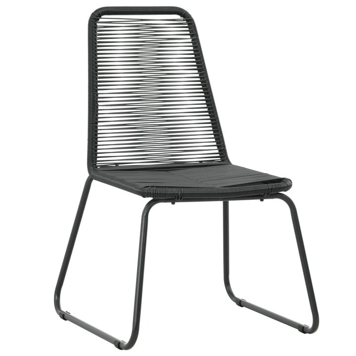 vidaXL Patio Chairs Outdoor Patio Dining Chair with Backrest Poly Rattan Black-14