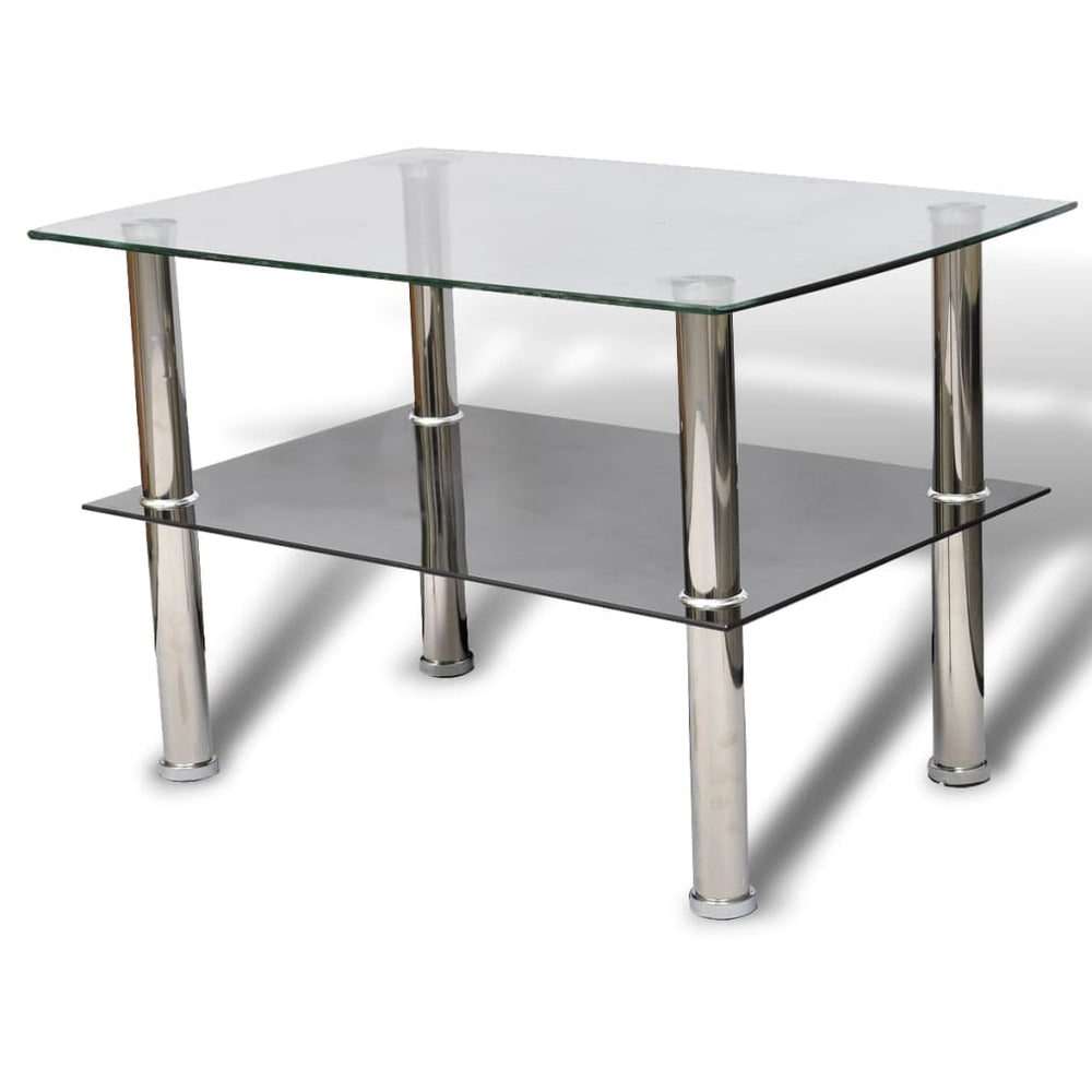 vidaXL Coffee Table Glass 2 Tiers-1