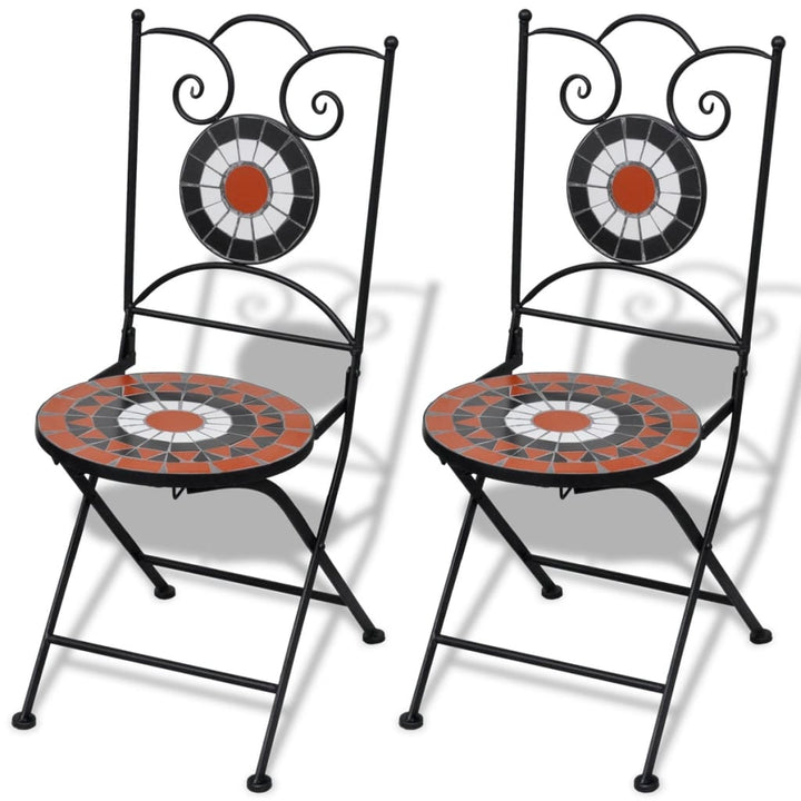 vidaXL Folding Bistro Chairs 2 Pcs Folding Outdoor Chair for Patio Ceramic-0