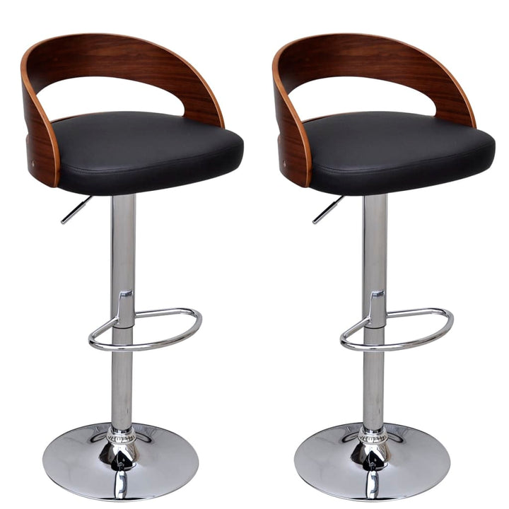 vidaXL Bar Stools Counter Chair with Footrest for Dining Room 2 Pcs Bent Wood-22