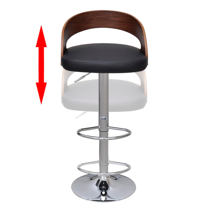 vidaXL Bar Stools Counter Chair with Footrest for Dining Room 2 Pcs Bent Wood-27