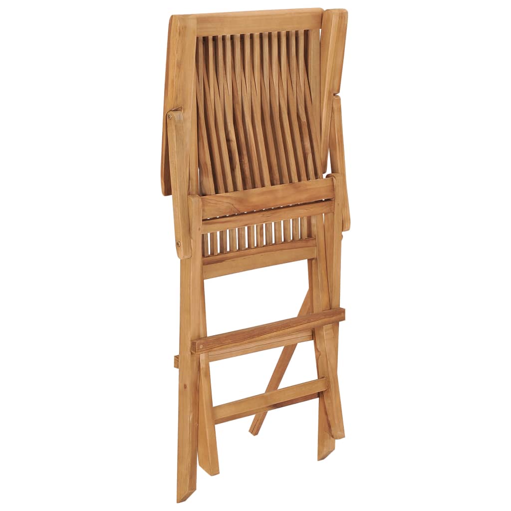 vidaXL Patio Chairs Outdoor Bistro Folding Chair with Armrest Solid Wood Teak-2