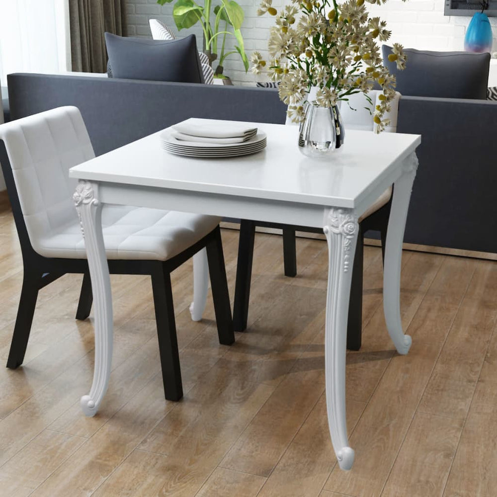 vidaXL Dining Table Kitchen Table Dining Room Dinner Table High Gloss White-1