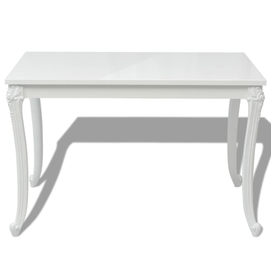 vidaXL Dining Table Kitchen Table Dining Room Dinner Table High Gloss White-0