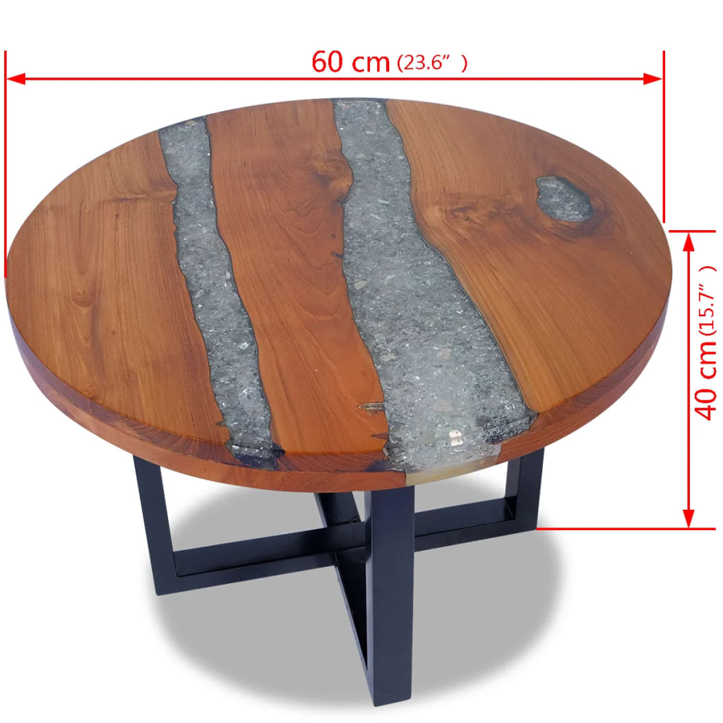 vidaXL Coffee Table End Table Side Table Living Room Furniture Teak Resin-22