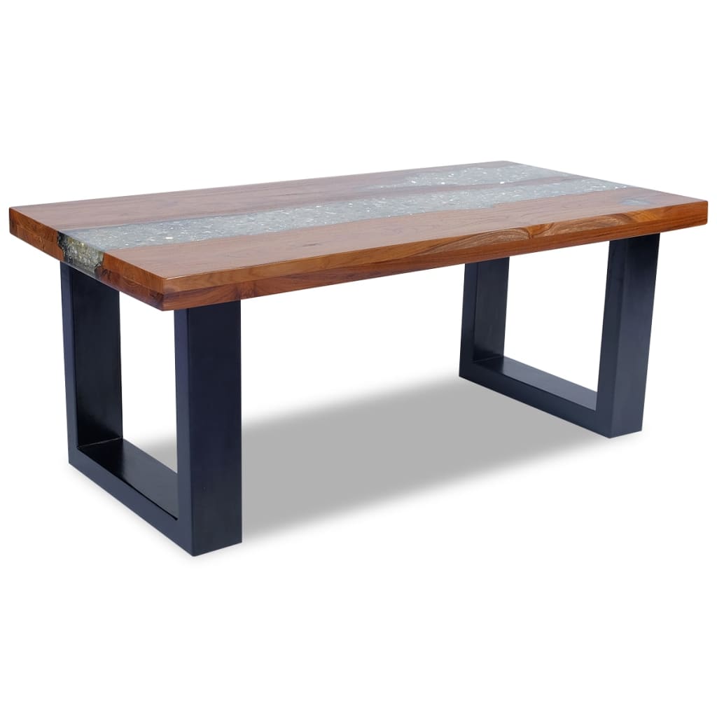 vidaXL Coffee Table End Table Side Table Living Room Furniture Teak Resin-19