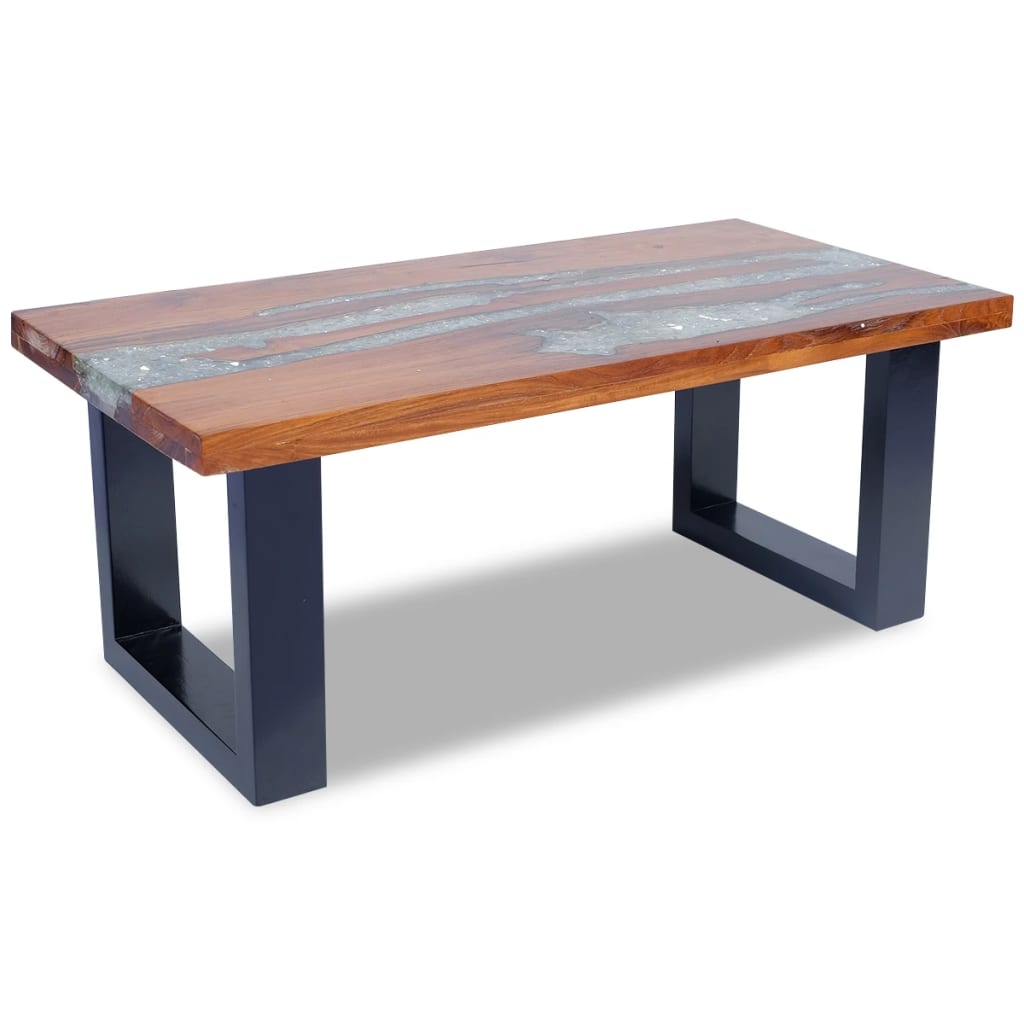 vidaXL Coffee Table End Table Side Table Living Room Furniture Teak Resin-20