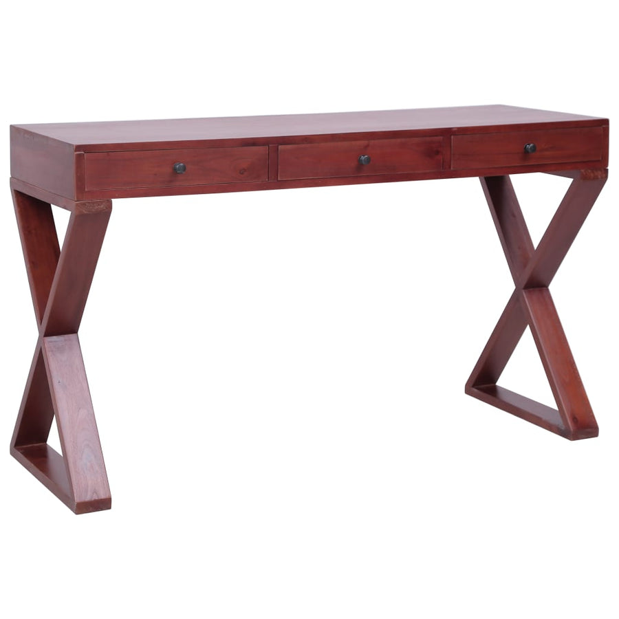 vidaXL Computer Desk Study Writing Desk Home Office Table Solid Wood Mahogany-10