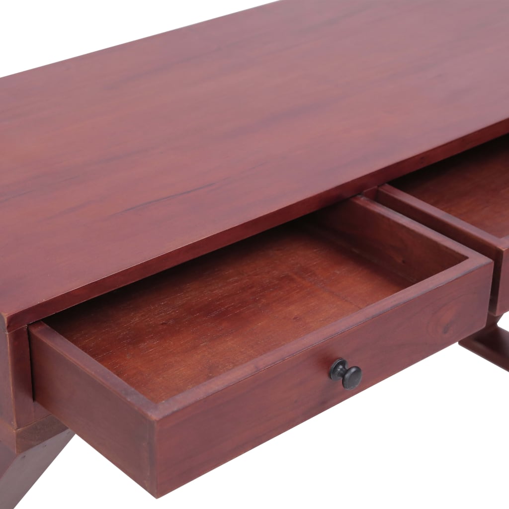 vidaXL Computer Desk Study Writing Desk Home Office Table Solid Wood Mahogany-16