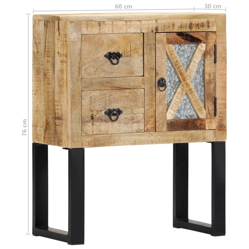 vidaXL Sideboard Cupboard with 2 Doors Buffet Storage Cabinet Rough Mango Wood-12