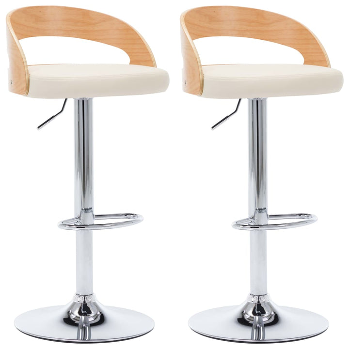 vidaXL Bar Stools Counter Chair with Footrest for Dining Room 2 Pcs Bent Wood-8