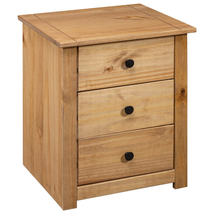 vidaXL Nightstand with 3 Drawers Storage Bedside Table Pinewood Panama Range-7