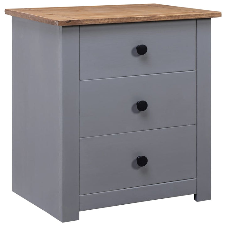 vidaXL Nightstand with 3 Drawers Storage Bedside Table Pinewood Panama Range-1