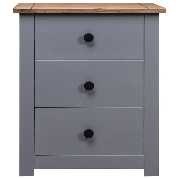 vidaXL Nightstand with 3 Drawers Storage Bedside Table Pinewood Panama Range-15