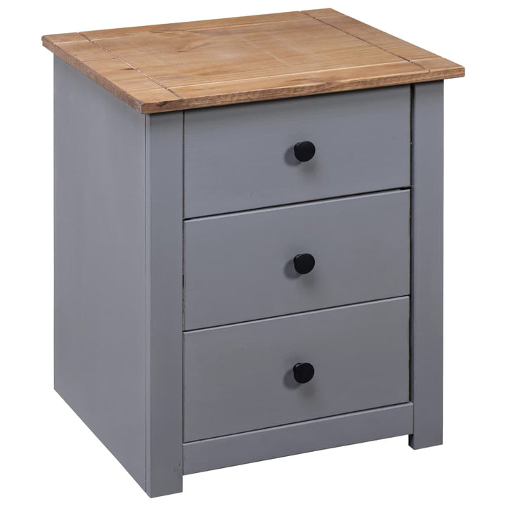 vidaXL Nightstand with 3 Drawers Storage Bedside Table Pinewood Panama Range-17