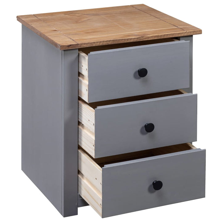 vidaXL Nightstand with 3 Drawers Storage Bedside Table Pinewood Panama Range-19