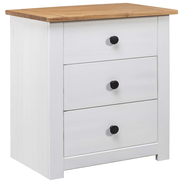 vidaXL Nightstand with 3 Drawers Storage Bedside Table Pinewood Panama Range-2