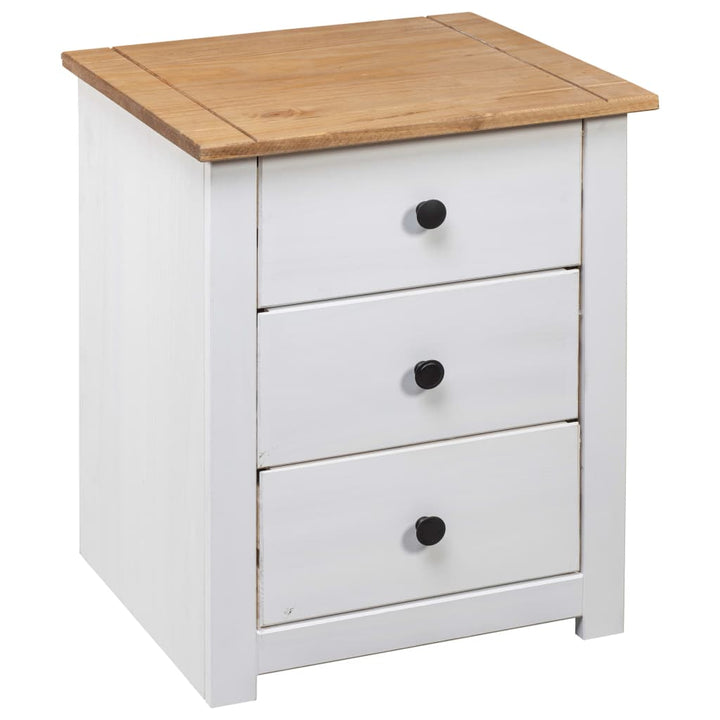 vidaXL Nightstand with 3 Drawers Storage Bedside Table Pinewood Panama Range-24