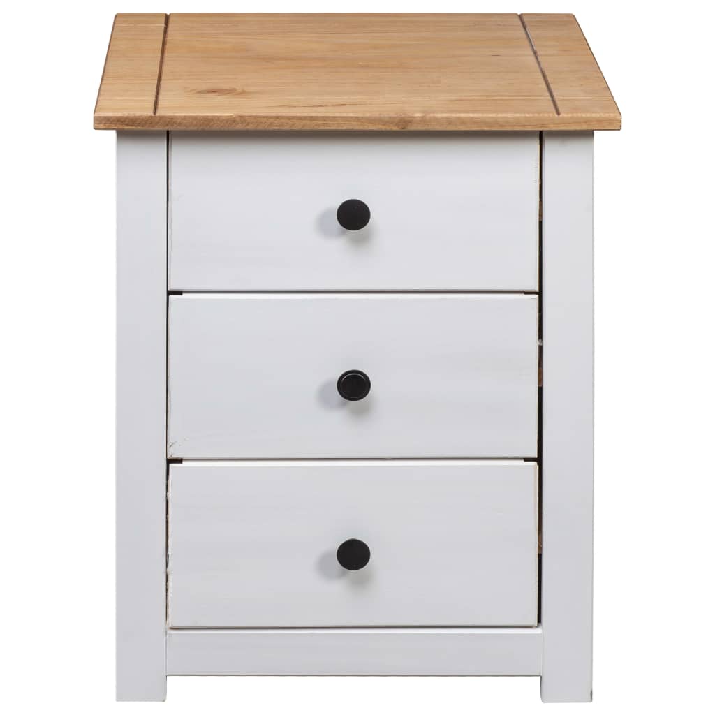 vidaXL Nightstand with 3 Drawers Storage Bedside Table Pinewood Panama Range-12