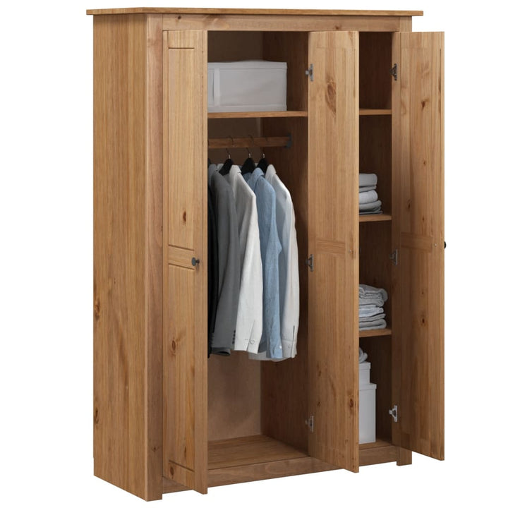 vidaXL Wardrobe Bedroom Clothes Storage Organizer Closet Pine Panama Range-8