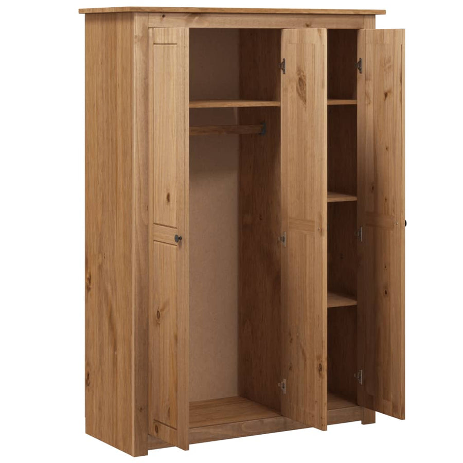 vidaXL Wardrobe Bedroom Clothes Storage Organizer Closet Pine Panama Range-20