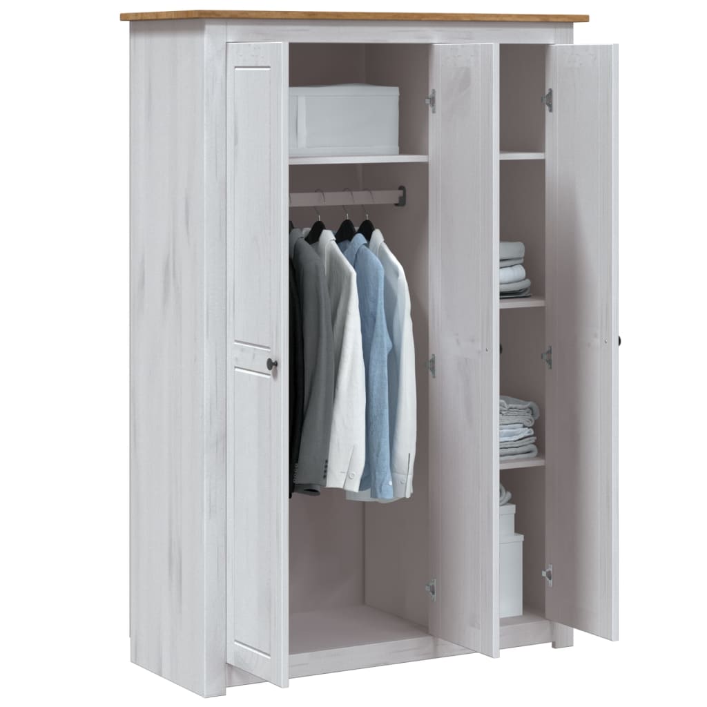 vidaXL Wardrobe Bedroom Clothes Storage Organizer Closet Pine Panama Range-28