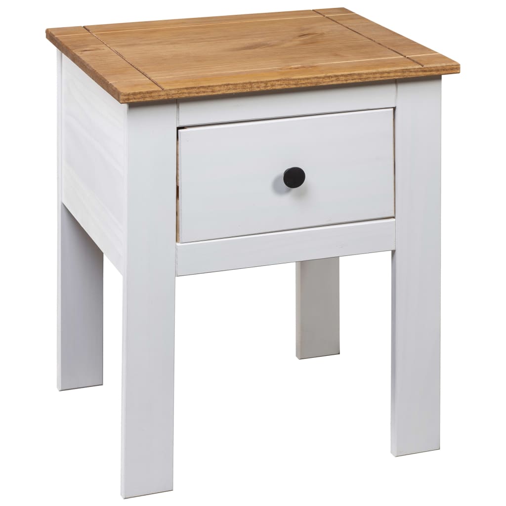 vidaXL Nightstand Bedside Cabinet Nightstand with Drawer Pine Panama Range-1