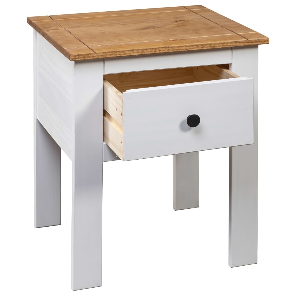 vidaXL Nightstand Bedside Cabinet Nightstand with Drawer Pine Panama Range-2