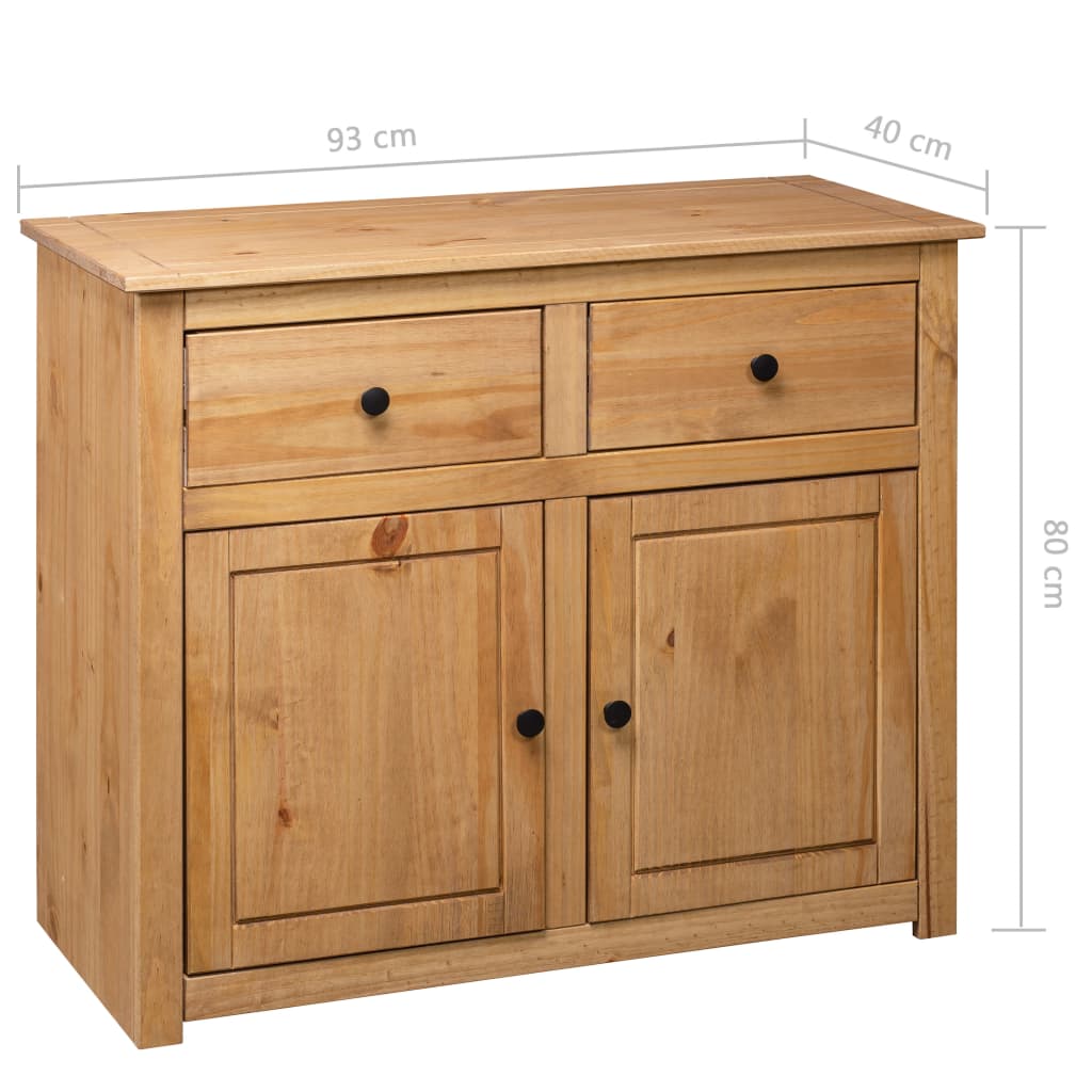 vidaXL Sideboard 2-Drawer Cupboard Sideboard Buffet Cabinet Solid Pinewood-2