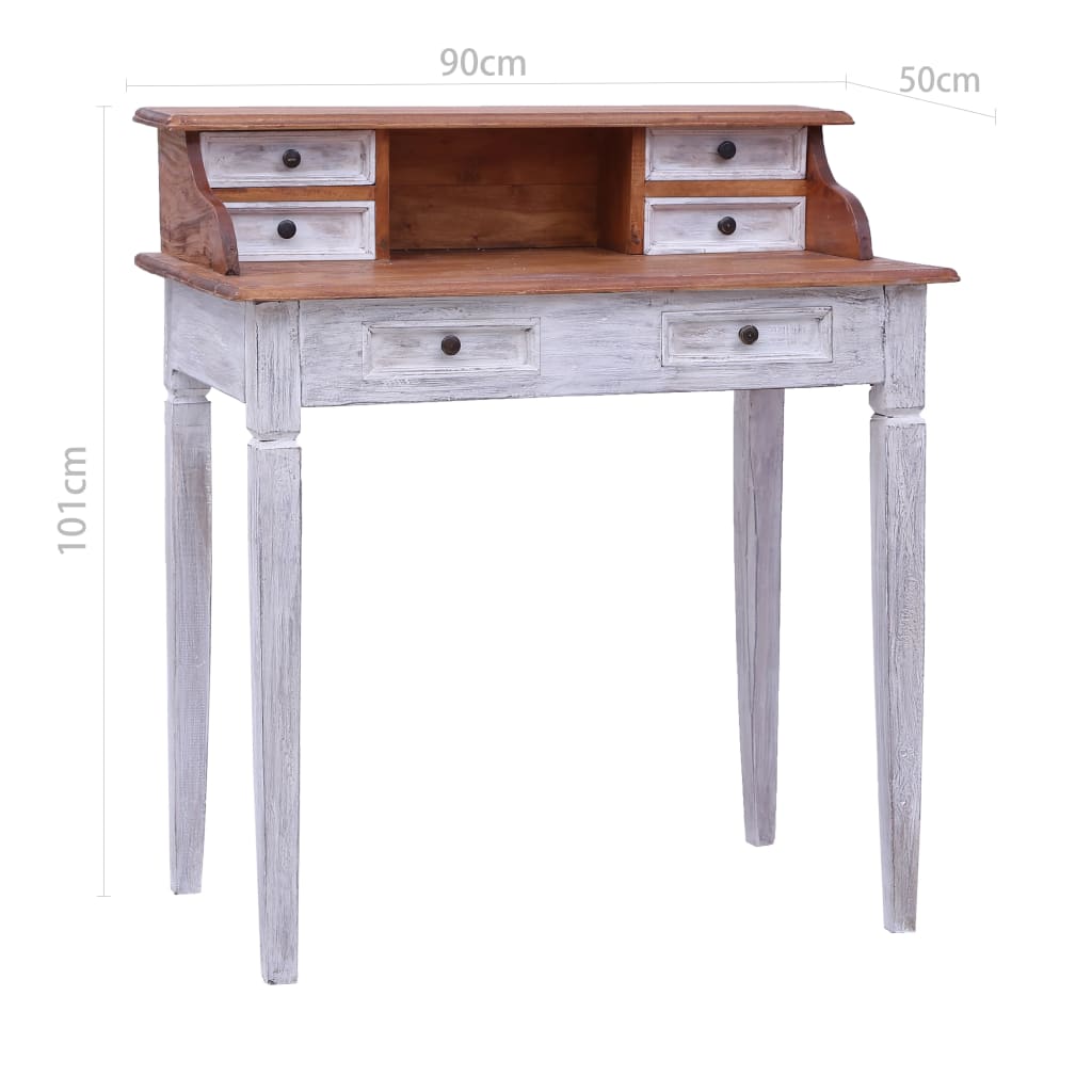 vidaXL Writing Desk with Drawers Computer Desk for Office Solid Reclaimed Wood-14