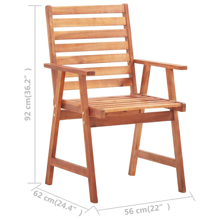 vidaXL Patio Dining Chairs Outdoor Dining Chair for Deck Solid Wood Acacia-8