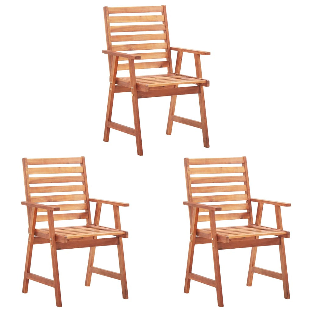 vidaXL Patio Dining Chairs Outdoor Dining Chair for Deck Solid Wood Acacia-30
