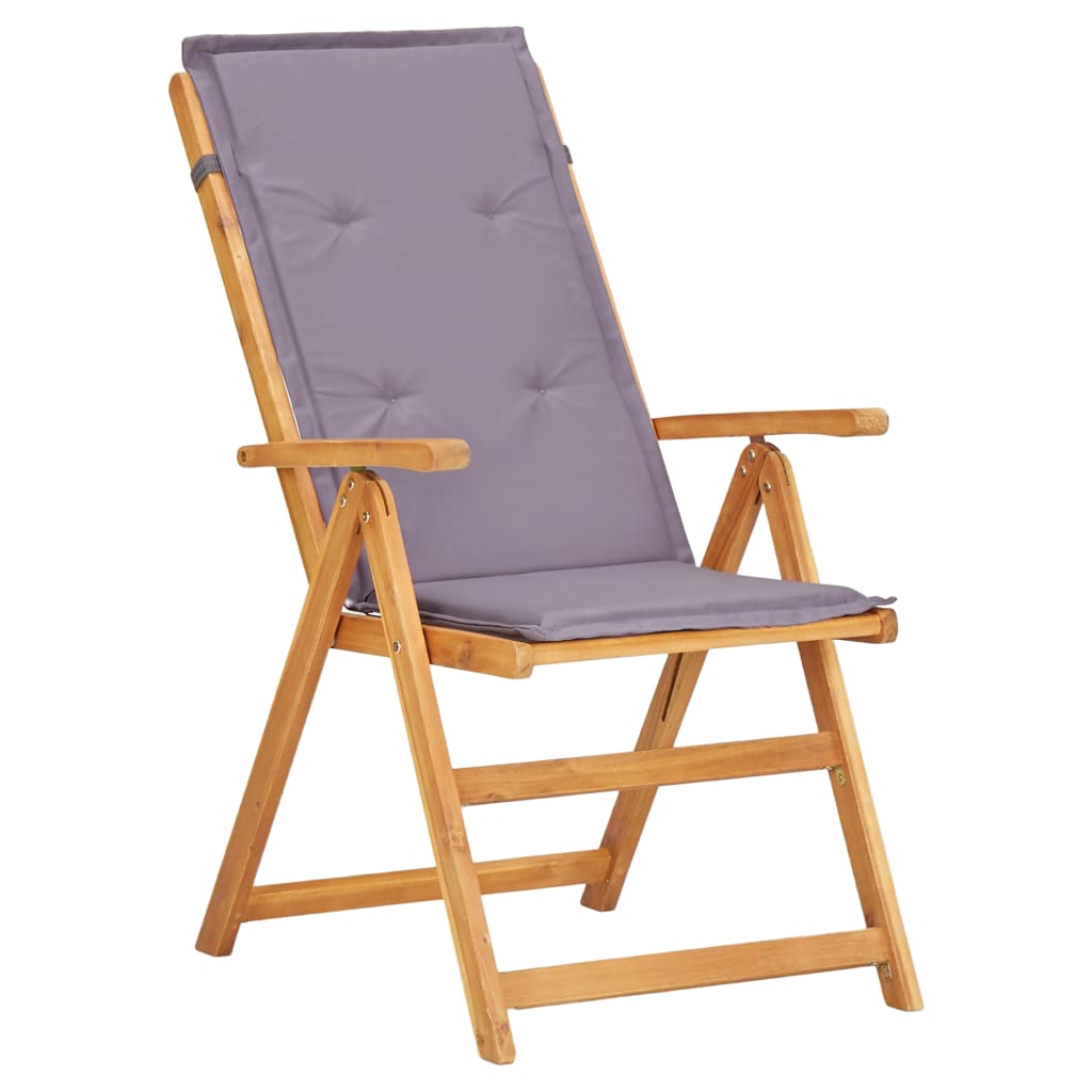 vidaXL Outdoor Recliner Chairs 2 Pcs Patio Reclining Chair Solid Wood Acacia-7