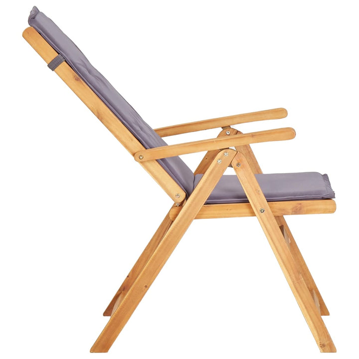 vidaXL Outdoor Recliner Chairs 2 Pcs Patio Reclining Chair Solid Wood Acacia-8
