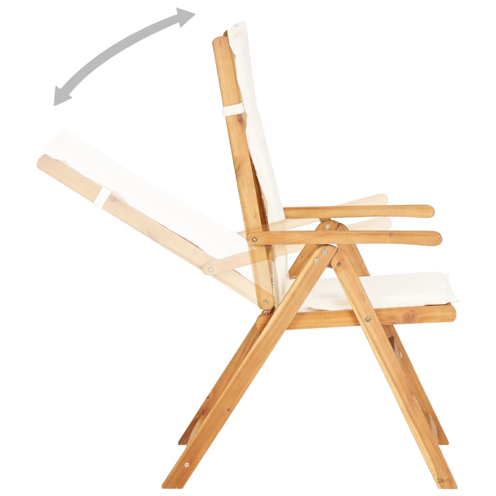 vidaXL Outdoor Recliner Chairs 2 Pcs Patio Reclining Chair Solid Wood Acacia-10