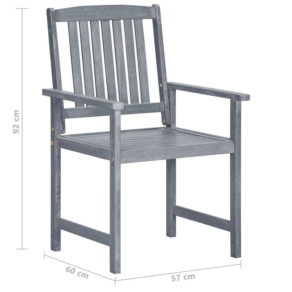 vidaXL Patio Chairs Outdoor Dining Chair for Deck Garden Solid Wood Acacia-10