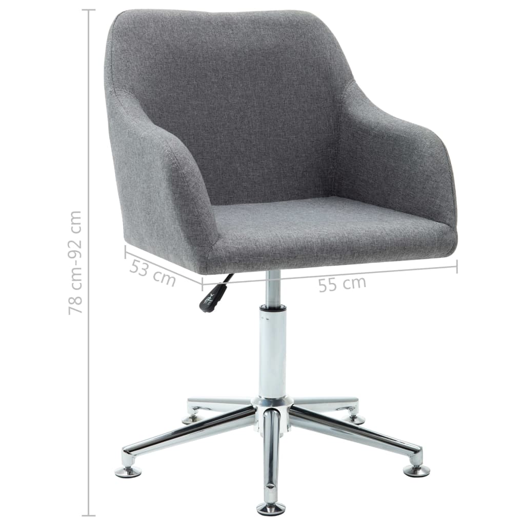 vidaXL Office Chair Swivel Office Desk Chair for Makeup Room Bedroom Fabric-47