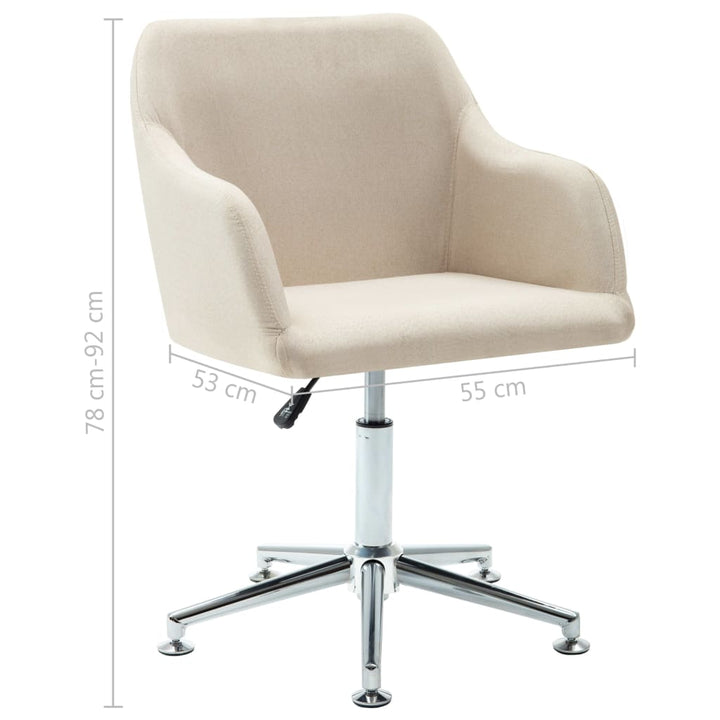 vidaXL Office Chair Swivel Office Desk Chair for Makeup Room Bedroom Fabric-34