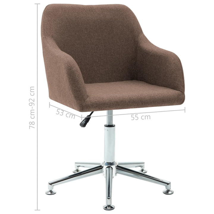 vidaXL Office Chair Swivel Office Desk Chair for Makeup Room Bedroom Fabric-18