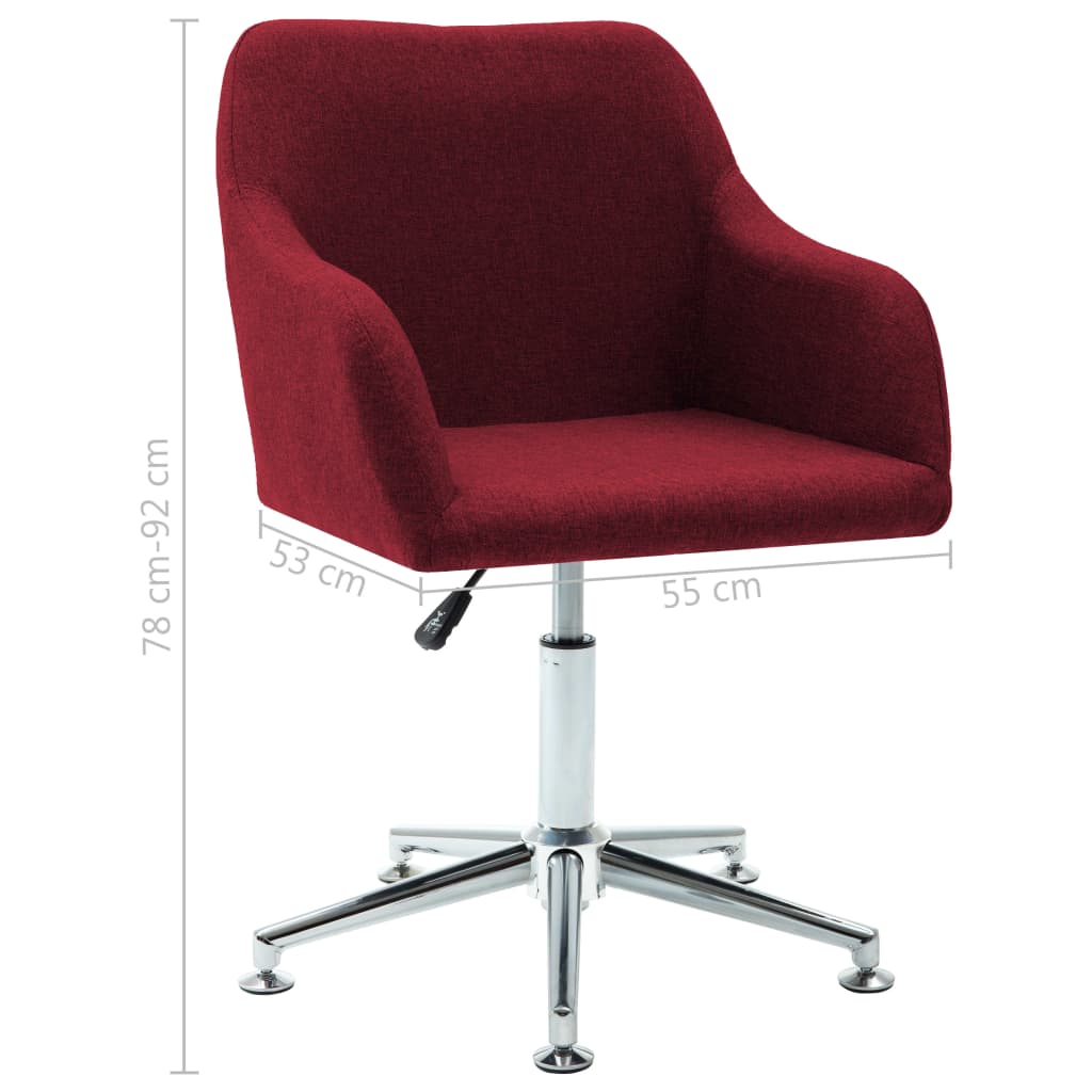 vidaXL Office Chair Swivel Office Desk Chair for Makeup Room Bedroom Fabric-5