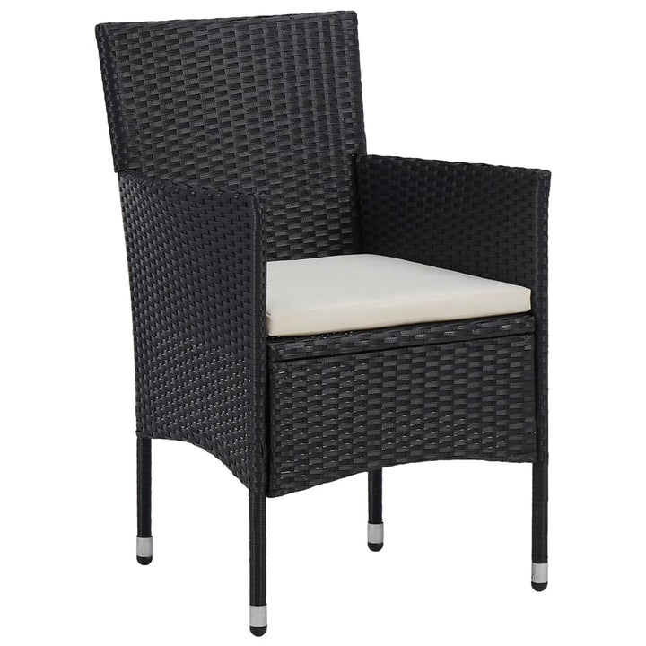 vidaXL Rattan Dining Chairs 2 Pcs Outdoor Wicker Dining Chair Poly Rattan-3