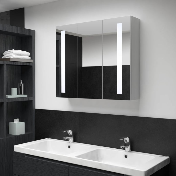 vidaXL Bathroom Cabinet Mirrored Bathroom Vanity Wall Mounted Medicine Cabinet-46