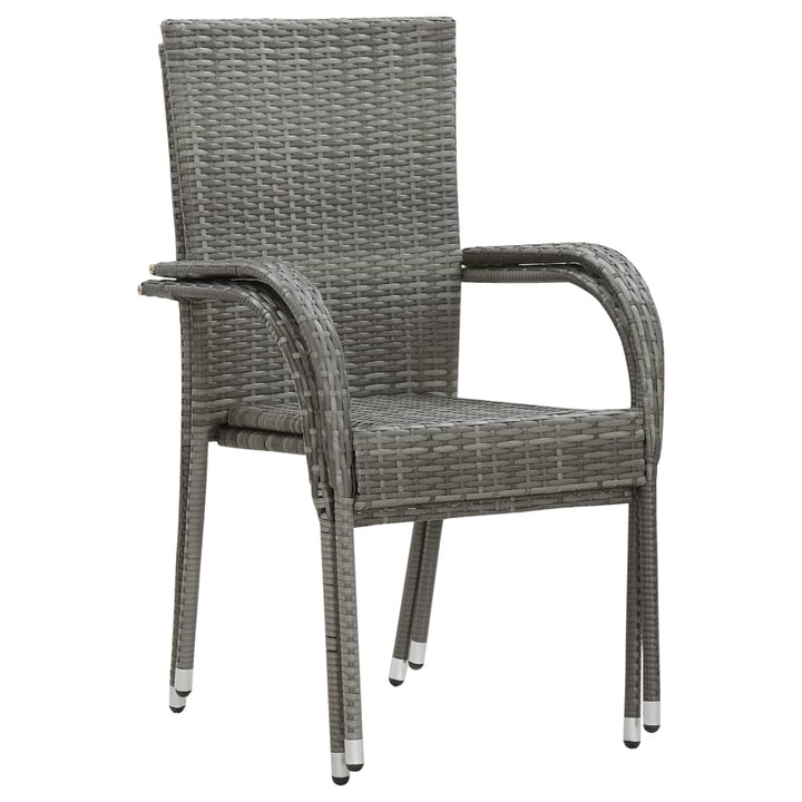 vidaXL Stackable Patio Chairs Outdoor Wicker Patio Dining Chair Poly Rattan-33