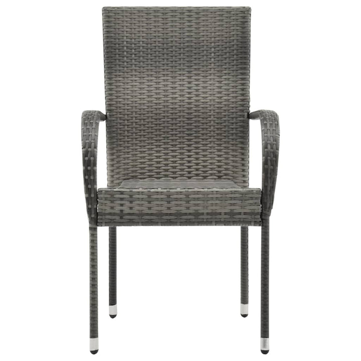 vidaXL Stackable Patio Chairs Outdoor Wicker Patio Dining Chair Poly Rattan-16