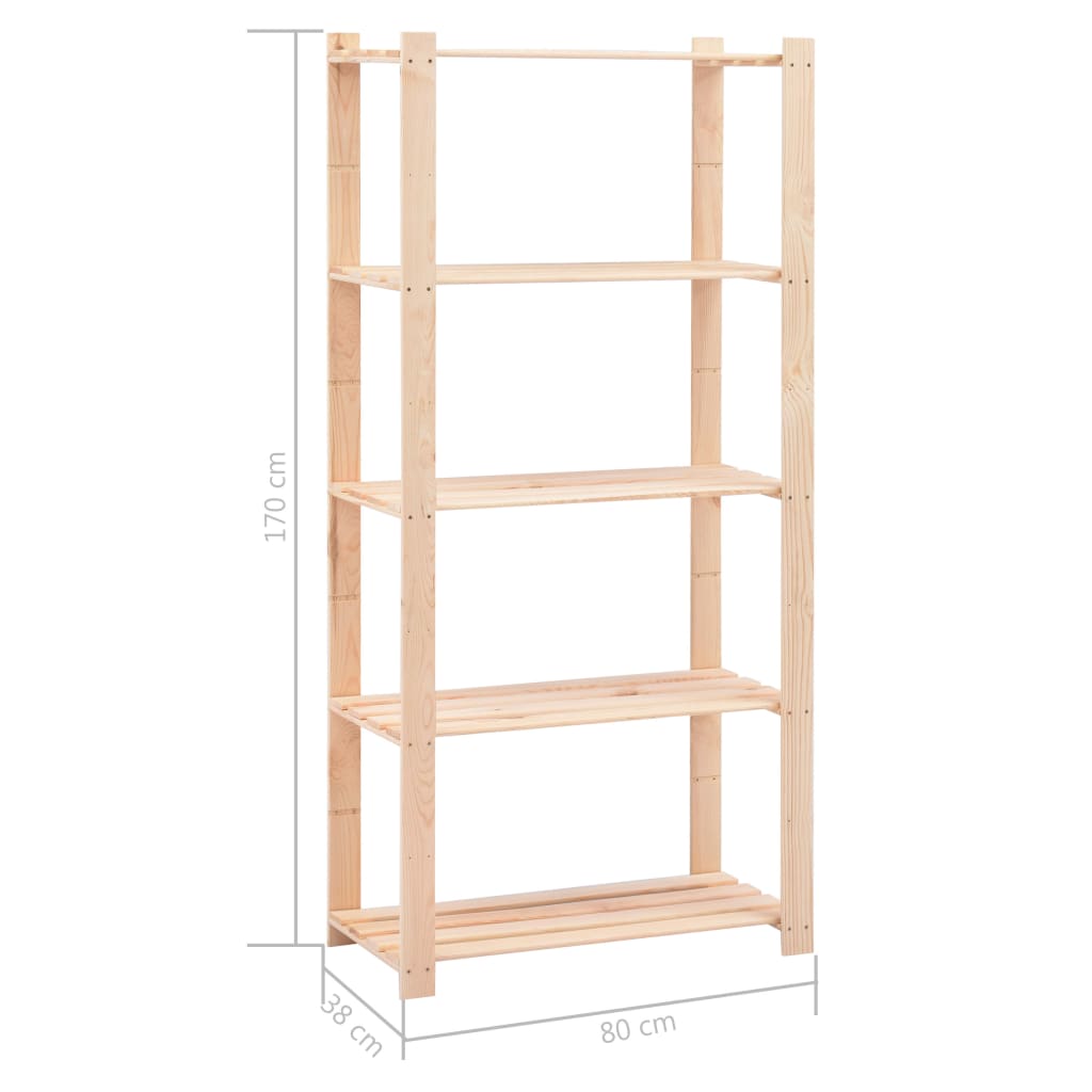 vidaXL Storage Rack Shelving Unit Storage Shelf 5-Tier Solid Pinewood 551.2 lb-21