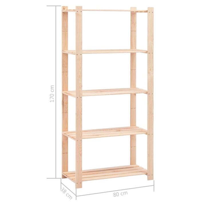 vidaXL Storage Rack Shelving Unit Storage Shelf 5-Tier Solid Pinewood 551.2 lb-21