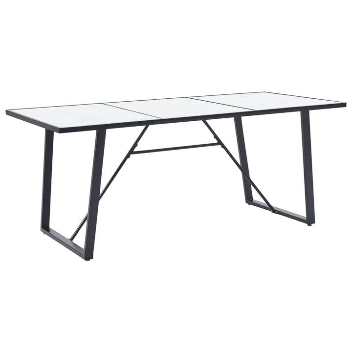 vidaXL Dining Table Kitchen Table Home Dining Room Table White Tempered Glass-9